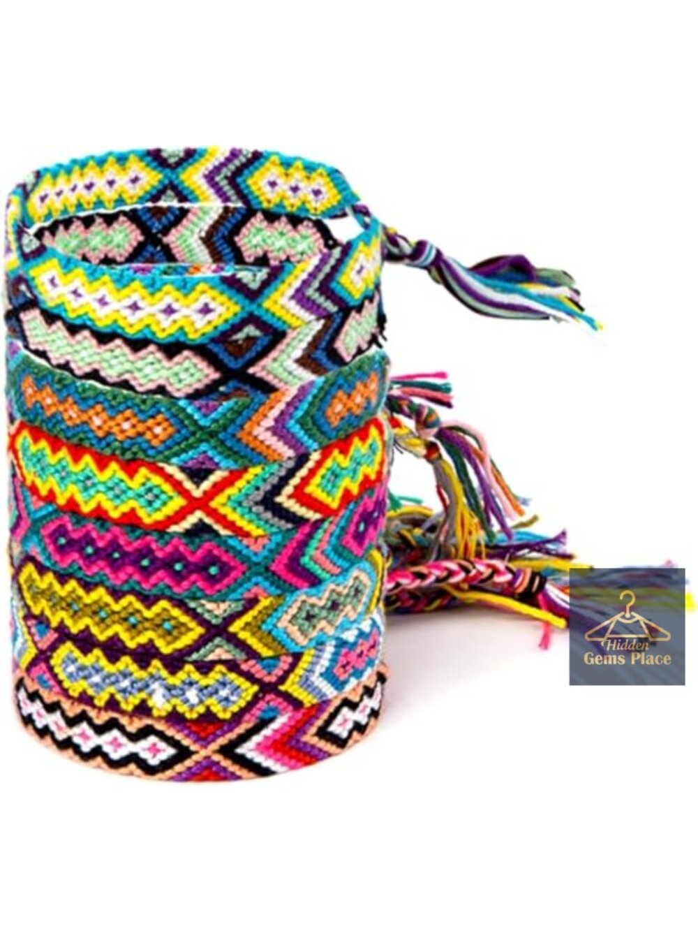 8-Pack Woven Friendship Bracelets Adjustable Braided Unisex Handmade